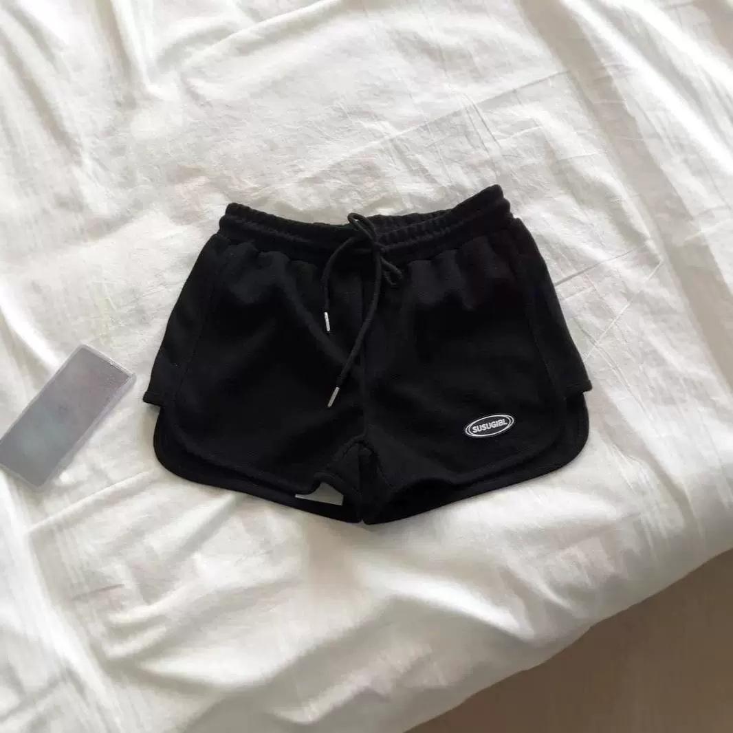 

Женские модные спортивные шорты с американским принтом - Повседневные, свободного кроя, уличная мода XXL чёрный