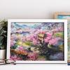 MISITU Micro Piece Jigsaw Puzzle, 1000 Pieces, Landscape Painting, Cherry Blossoms, Cherry Blossom Trees, Nature, Shangri-La, Cherry Blossom Villa,