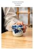 Indigo-Dyed Mino Ware Ceramic Grape Bowl & Plate Set