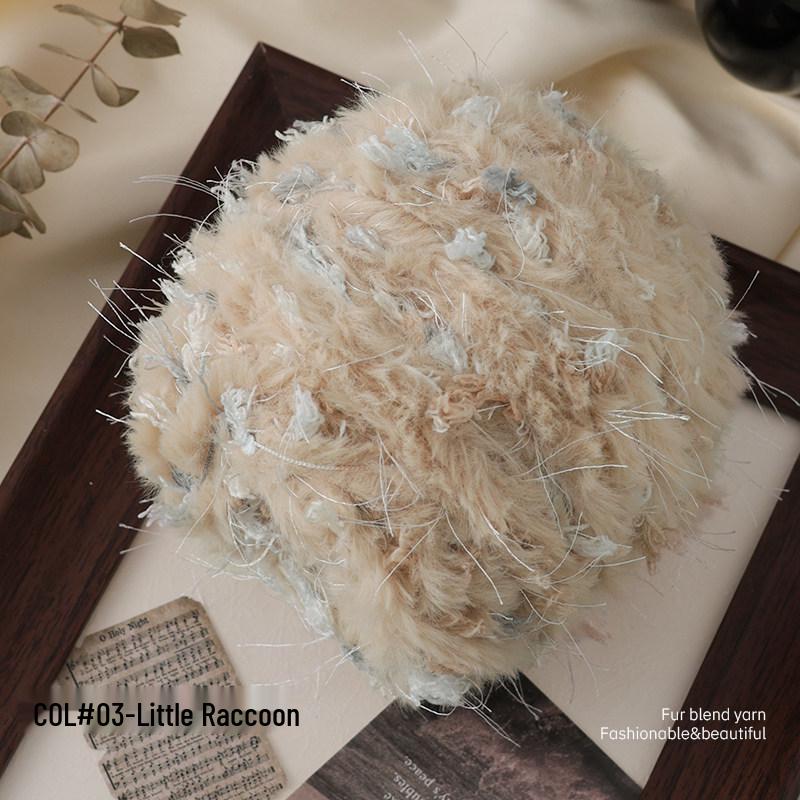 

Hand-Dyed Soft Fur Yarn Set: Includes Yarn Ball, Knitting Needles, Crochet Hooks for DIY Scarves, Hats, and Hair Clips.