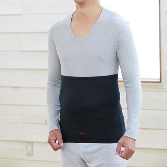 BS Fine Stone Long Waist Warmer for Stomach Cold and Made in and BN2202 Pink "Wearable Bath" Fatigue, Japan, Women's Men's, (Black, Gray, Beige, M, L,