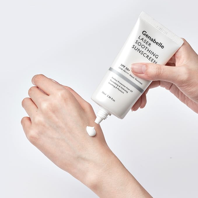Genabelle Laser Soothing Sunscreen 70ml Sunscreen Makeup Base Sun Cream Hypoallergenic Sensitive Skin Strong UV Protection Lightweight Skin Care
