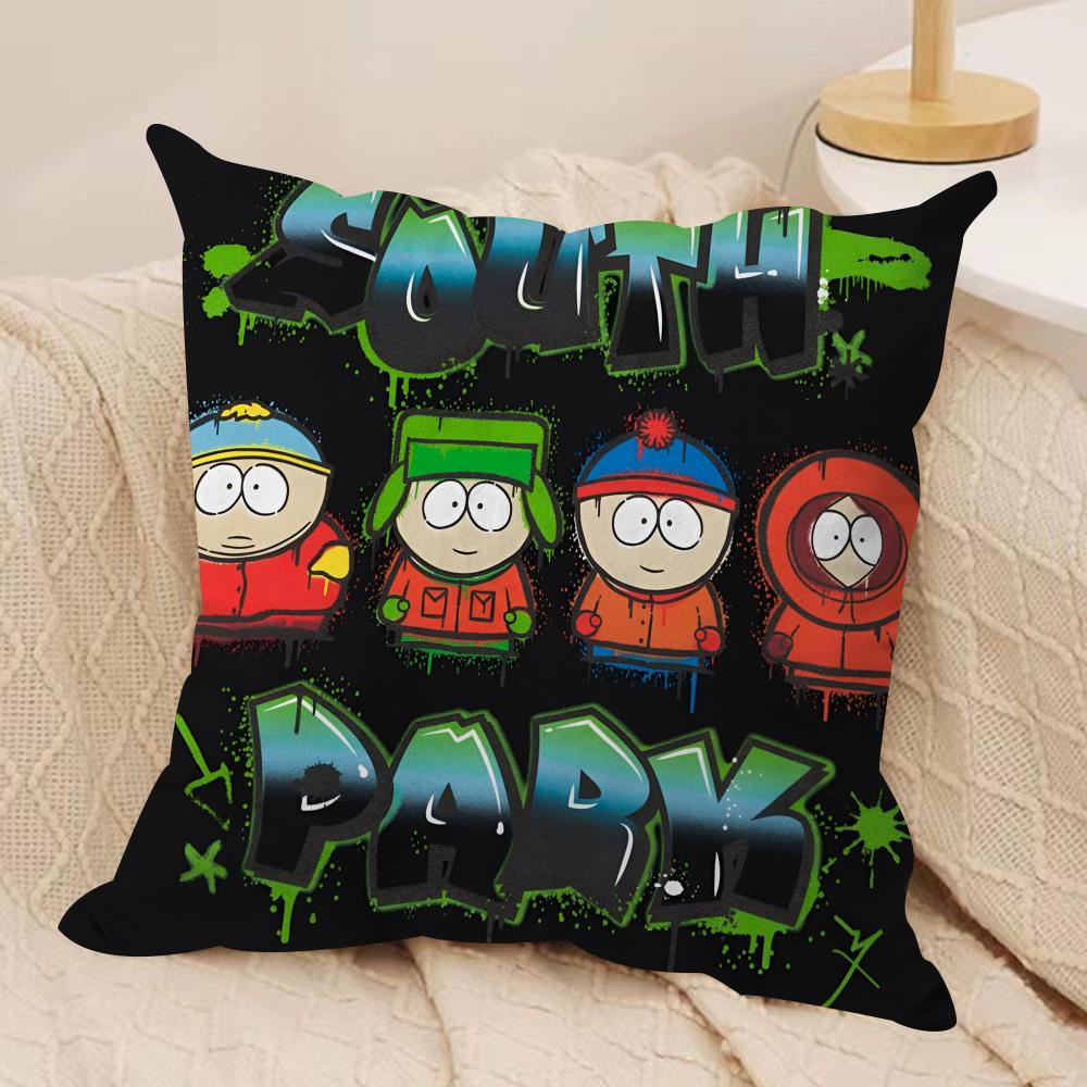 Anime SSouths PPark Cushion Cover Soft Plush Fabric DoubleSided Printed Cushion Covers for All Seasons Modern HomeDecor Gift