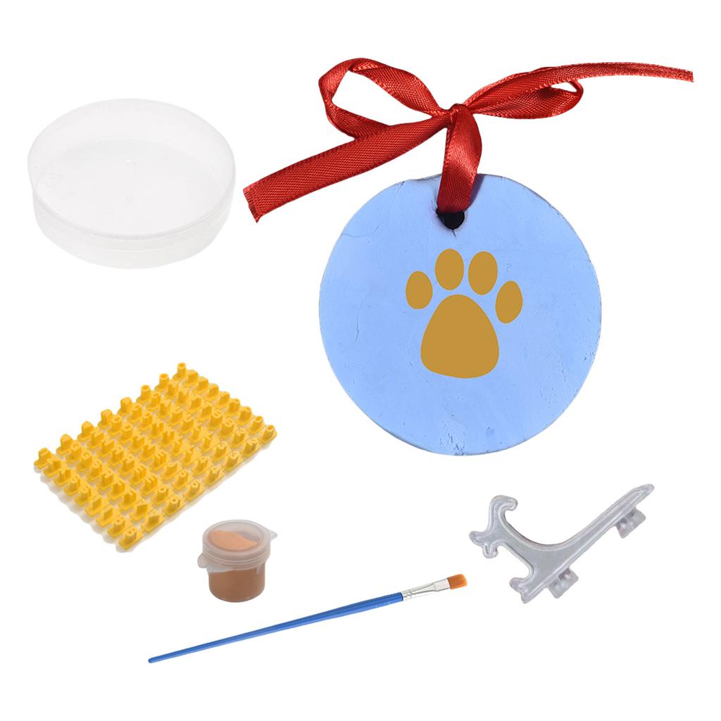 Köpek Pati İzi Hatıra Kiti 2'li Paket Kil Süs Evcil Hayvanlar İçin Vitrinler ve Kişiselleştirme Aletleri İçerir