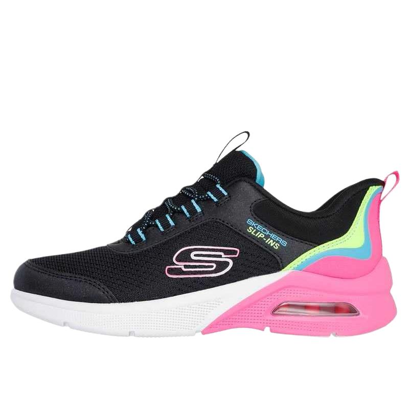 Skechers Kids Microspec Max Hands-Free Slip-Ins Fashion Comfortable Simple Versatile Non-Slip Durable Low-Top Casual Shoes Kids sneaker 303594L-BKMT 27.5