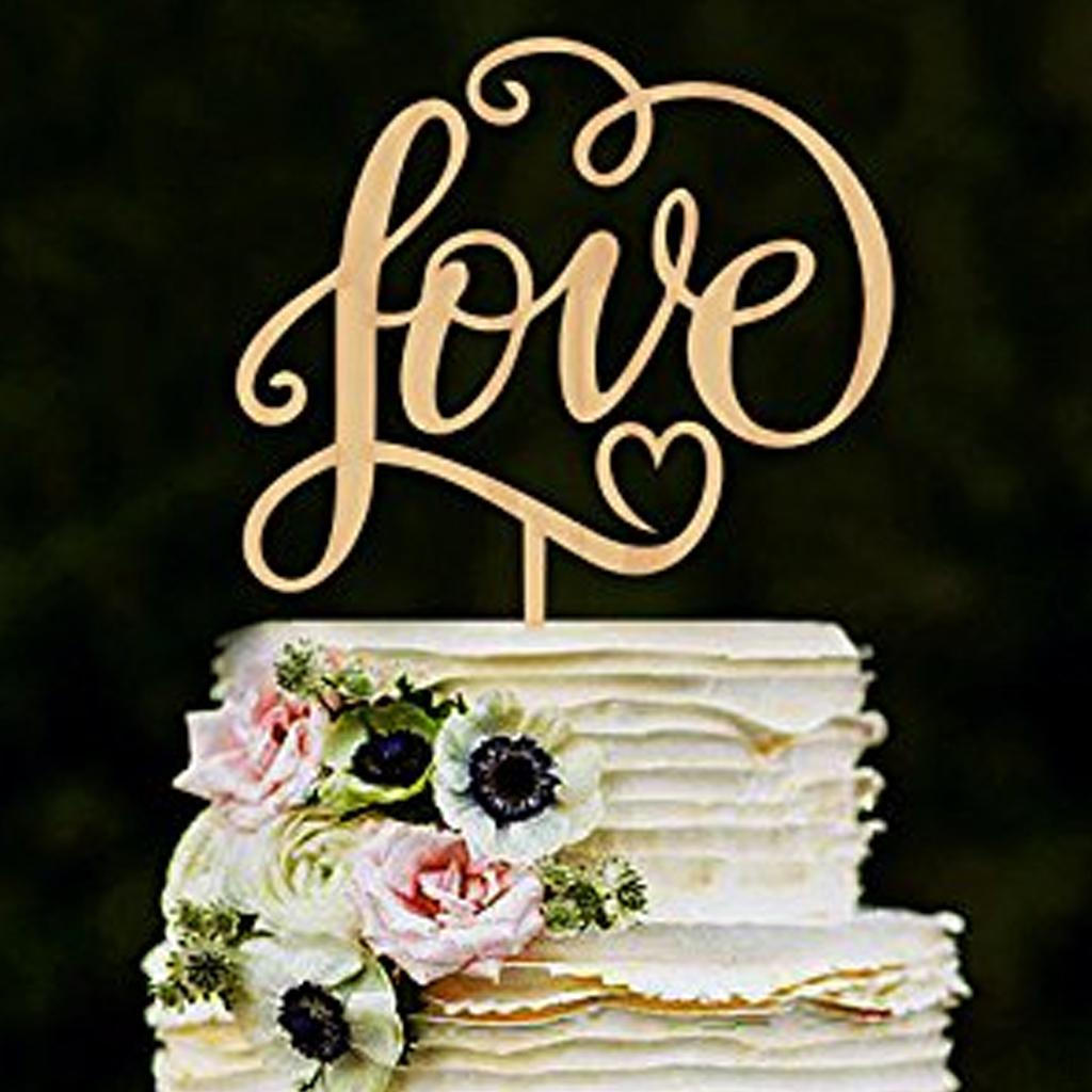 Romantic Wooden Topper For Wedding Engagement Decor