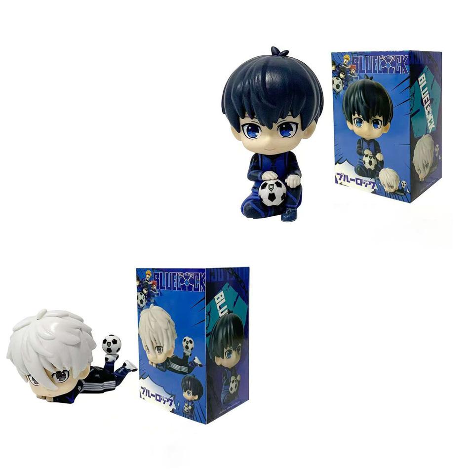 Blue Lock Kawaii Nagi Yisagi Isagi Yoichi Sedící Akční Figurka Panenka Stolní Model Anime Periferie Kreativní Dárek k Narozeninám Hračka
