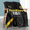 Borussia Dortmund Personalized Name Blanket Lightweight Personalized Blanket Soft & Cozy Perfect for Nap Sofa Livingroom Bedding All-Season Use