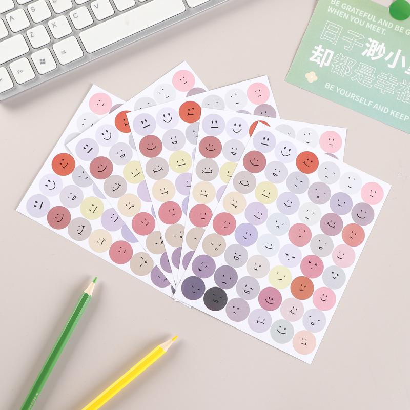 Cute Dumpling Smiley Face Waterproof PET Sticker for Phone and Hand Account Decoration