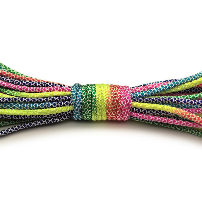 7 Strands Rainbow Paracord 2/3/4mm Parachute Rope Perfect for DIY Bracelet Making Backpacking Outdoor Survival Activities