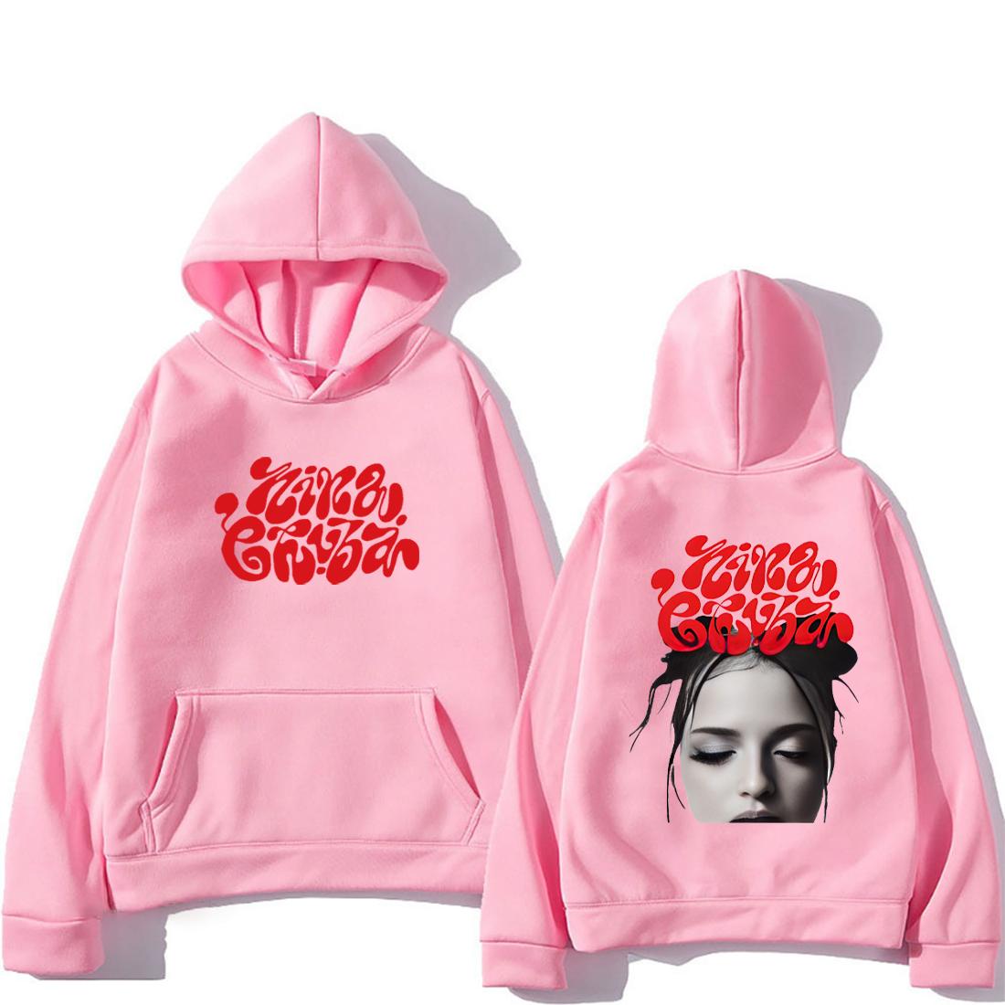 

Худі в стилі Nina Chuba, мода, двосторонній принт, чоловічі, жіночі вінтажні топи, хіп-хоп, стрітвір, флісові світшоти з довгим рукавом M