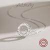 Ailmay Sparkling Clear Zircon 925 Sterling Silver Round Pendant Necklace For Women Wedding Engagement Fine Female Jewelry