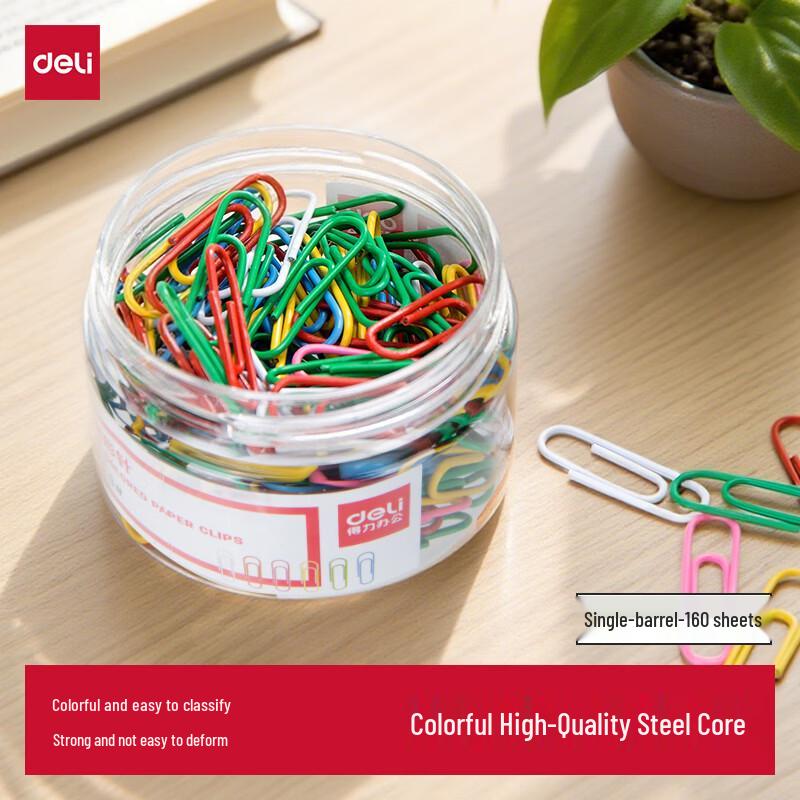 Deli 29mm Colored Metal Paper Clips