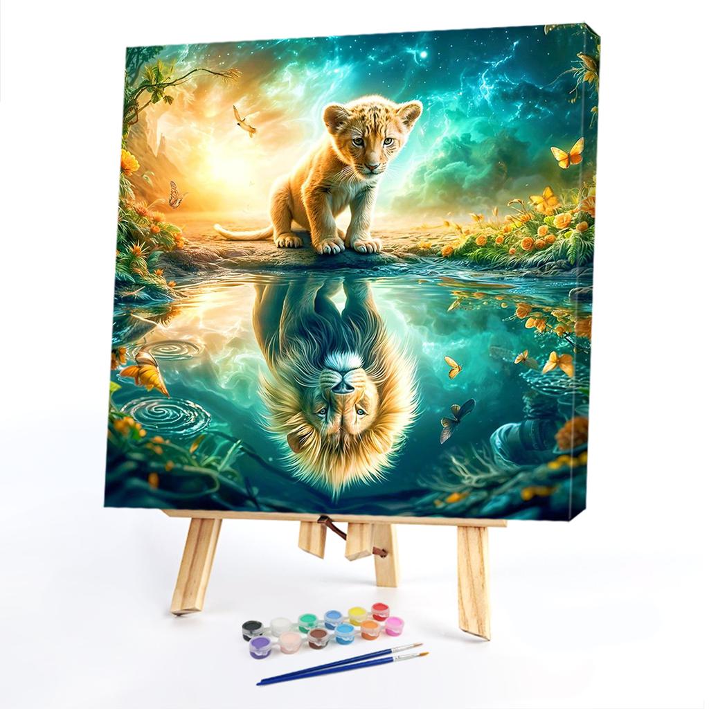 Animal DIY No Frame Acrylic Paint-By-Number Kit 40*40cm Acrylic Paint By Numbers Kit On Canvas for Adults Gifts Home Decor