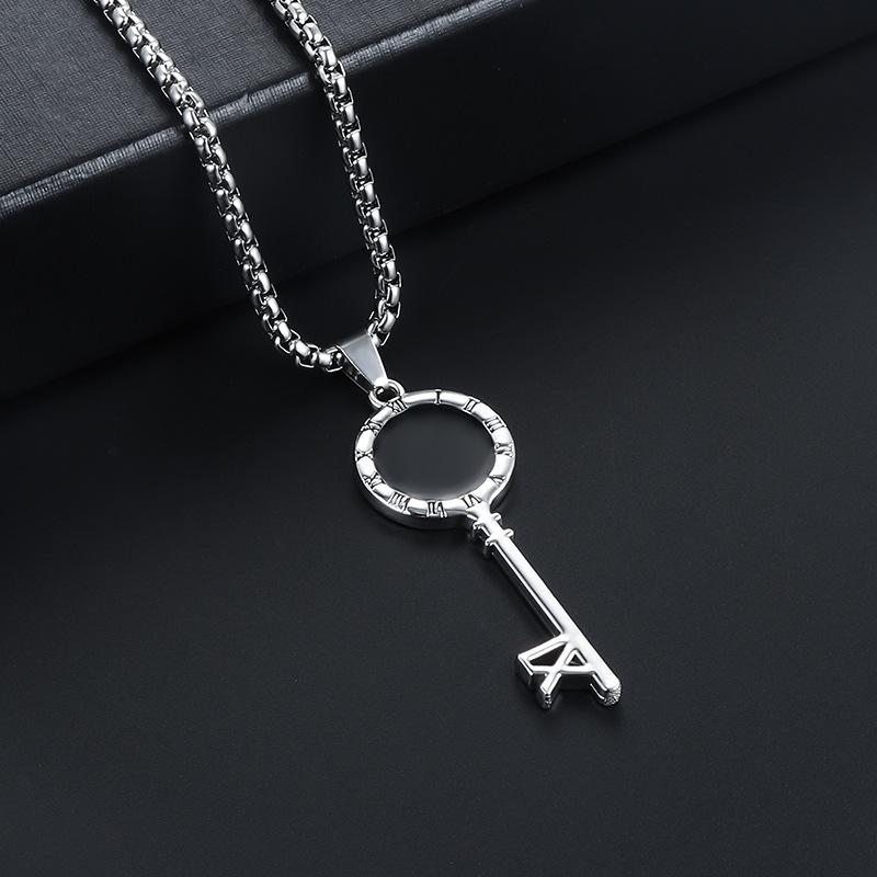 Titanium Steel Necklace Key Pendant - Simple and Versatile Men's Accessory, Suitable for All Occasions. Versatile Accessory.