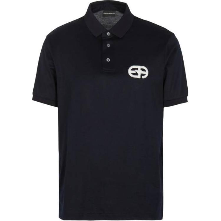 Мужская футболка-поло Emporio Armani с принтом-логотипом Черный 8N1FB6-1JUVZ-10920 S