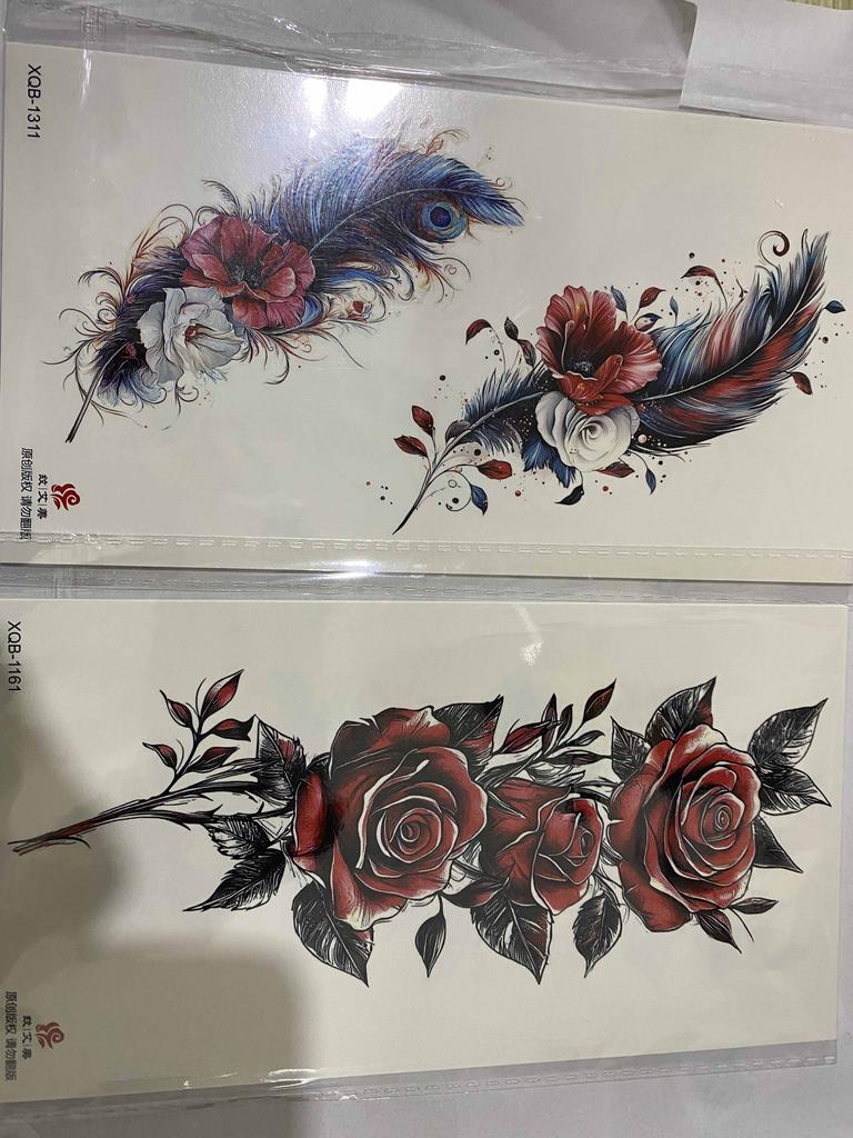 Aesthetic Romantic Fake Tattoo Stickers Half Sleeve Realistic Floral Temporary Tattoos For Women Waterproof Long Lasting Body Art 6 Sheets Jewelry