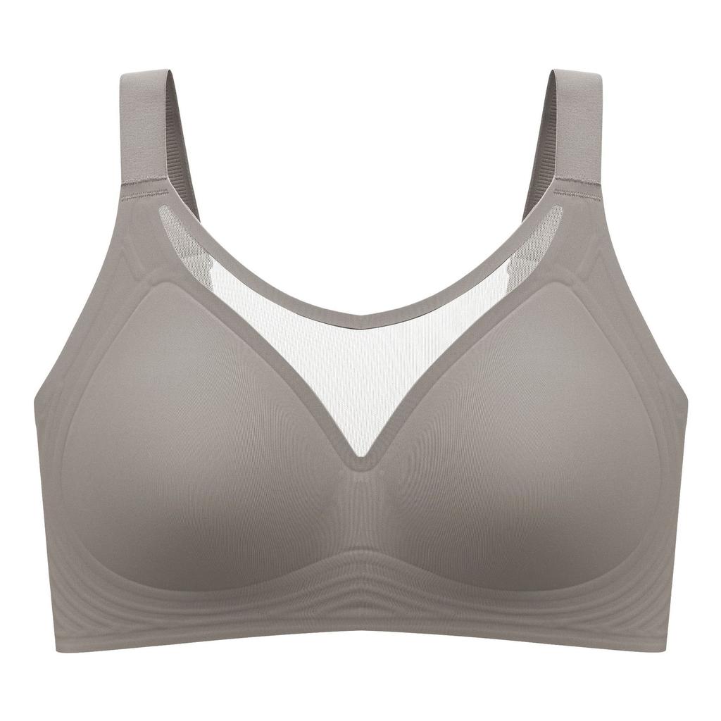 Popular seamless large-size underwear without steel ring gathering jelly glue anti-sagging side bra