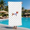 Süßer Dackel Hund Polka Dot Print Strandtuch Schnelltrocknend Sandresistent Badetuch für Strand Pool Camping Tägliche Nutzung