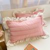 Nordic Style Light Colored Ruffle Edge Pillowcase 48x74cm Soft Comfortable Quilting Process Envelope Pillow Cover Girl Bedroom Bedding Household Goods
