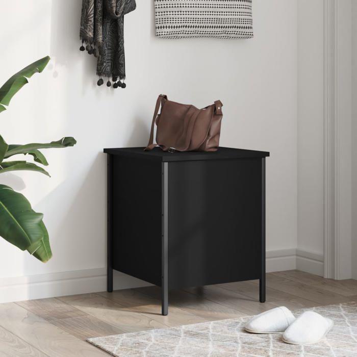 VidaXL Black Storage Bench 40x42.5x50 Cm Engineered Wood, Bench, Storage Bench, Hallway Seat, Entryway Bench 839008