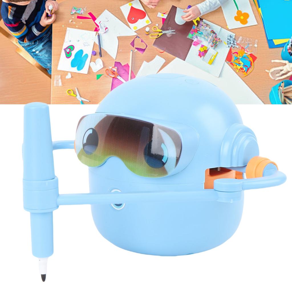 Kids Drawing Robot Interactive Educational Auto Drawing Robot with 100 Cards 12 Color Pens for Boys Girls Preschool Lrning