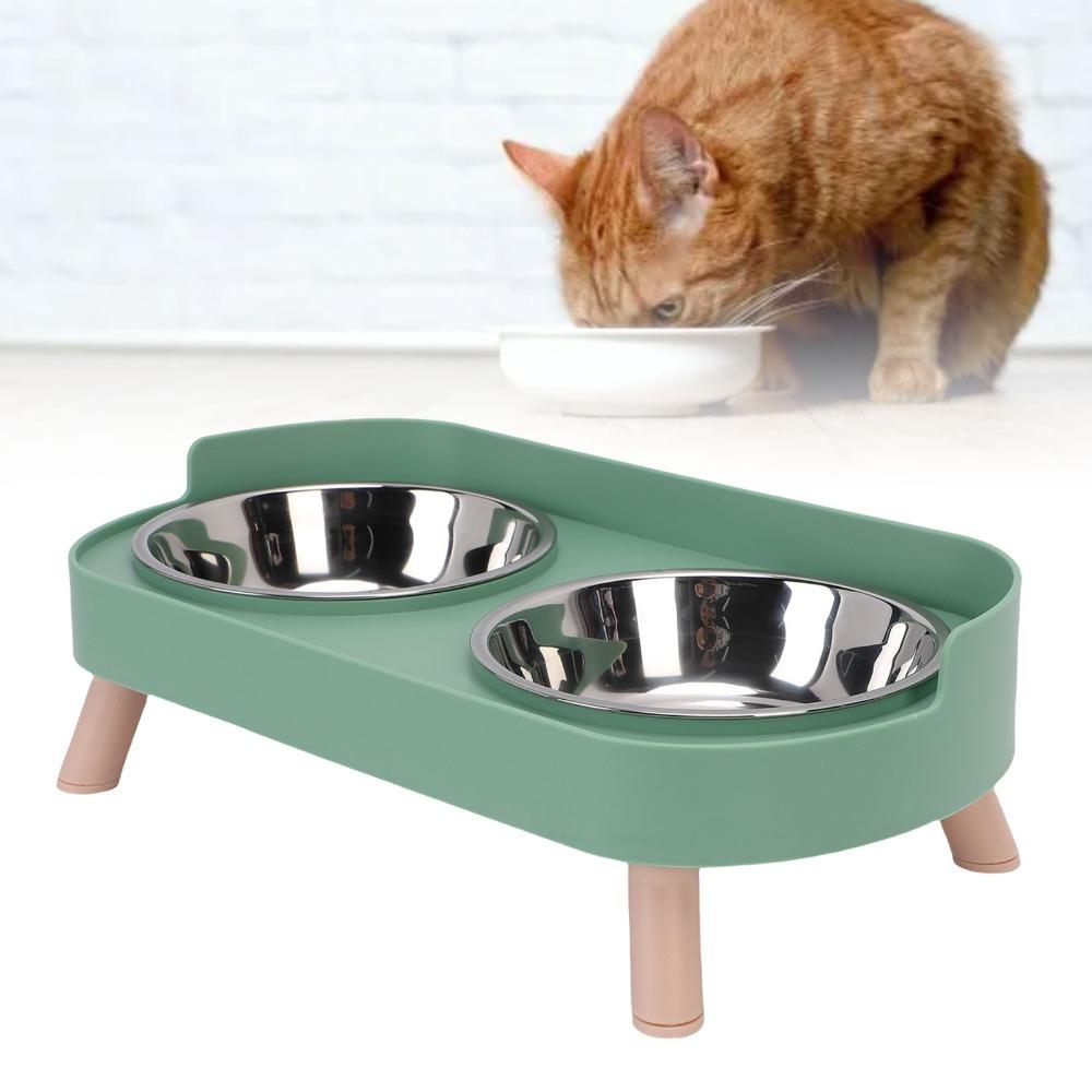 Multi Color Frame Cat Feeding Bowl Adjustable Height Dog Food Water Bowl  Cat Daily Eating