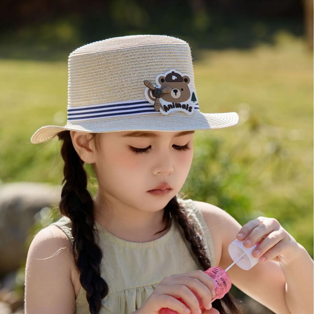 Cartoon Baby Sun Hat Cute Girl Sun Hat Travel Sun Hat Flat Edge Straw Hat Beach Hat
