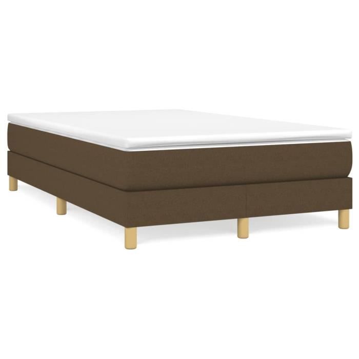 3144162 vidaXL Lit à sommier tapissier avec matelas Marron foncé 120x200 cm