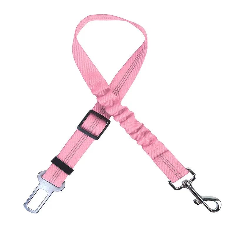 1PC High Grade Dog Car Safety Belt Dog Safety Belt with Damping Belt and Reflective Line Adjustable Length Suitable Any Dog