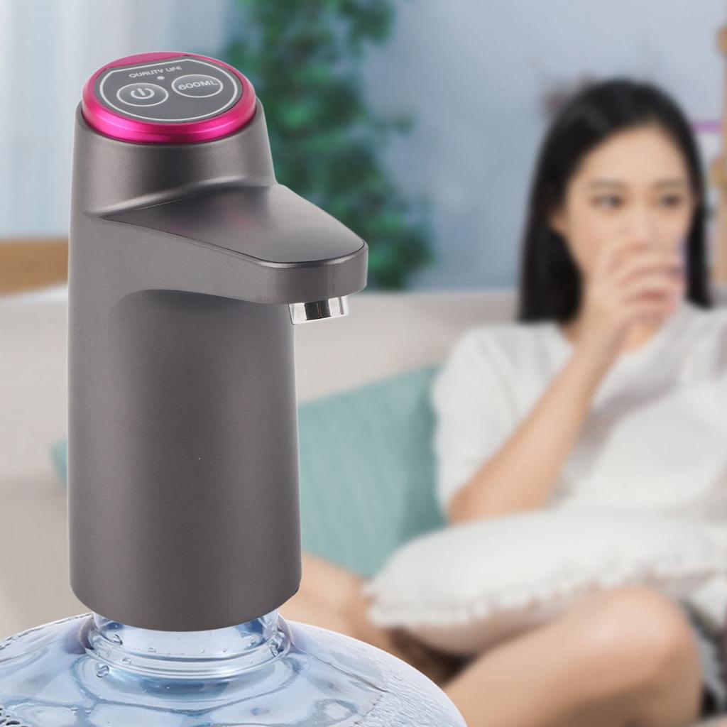Automatic Water Dispenser USB Electric Water Bottle Pump for Camping Household Black Bulit in Battery