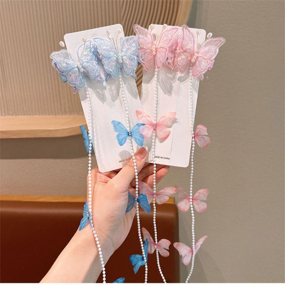 Tassel Braided Hair Chain Colorful Hair Clip Sweet Girls Barrettes