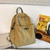 Schoolbag: Japanese retro backpack, large capacity for junior high students, girls, versatile solid color travel backpack, men's college student 