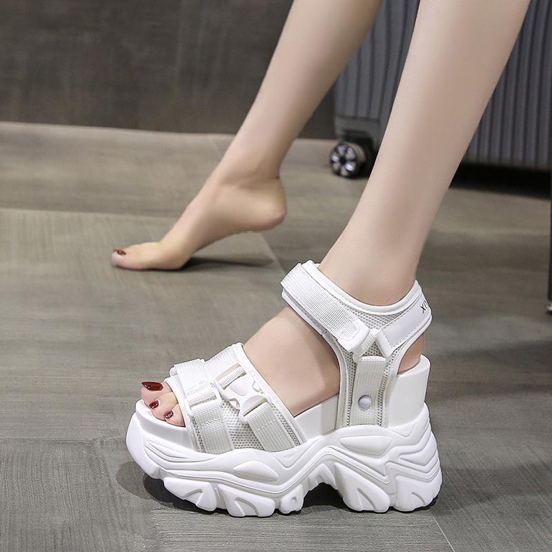 Fashion NEW Summer Women Sport Sandals Ladies Wedge Sandal Buckle High Heels Platform Shoes Woman 11CM Hoof Woman Thick Bottom Sandalias