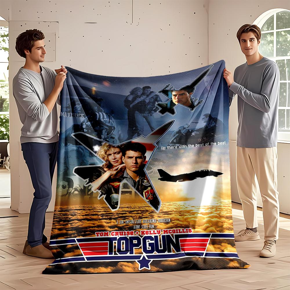 Top Gun Movie Poster Design Blanket Flannel Blanket for Bedroom, Living Room, Sofa, and Nap Sofas