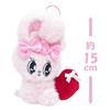 Esther Bunny Ribbon Heart Mascot Plush Toy, Cute, Official SNS Merchandise, Approx. 15cm (Lavender Bunny)