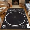 Alfombra Impresa para Tocadiscos de Vinilo para Dormitorio, Sala de Estar, Mesita de Noche, Sofá, Felpudo, Decoración Moderna para el Hogar, Alfombra de Área, Tamaño Grande