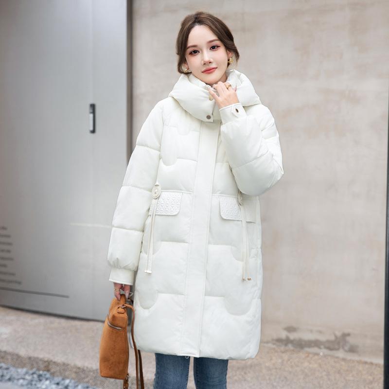 Down and cotton jacket women's 2025 winter new cotton jacket mid-length fashion and versatile, thick and loose, slimming winter jacket