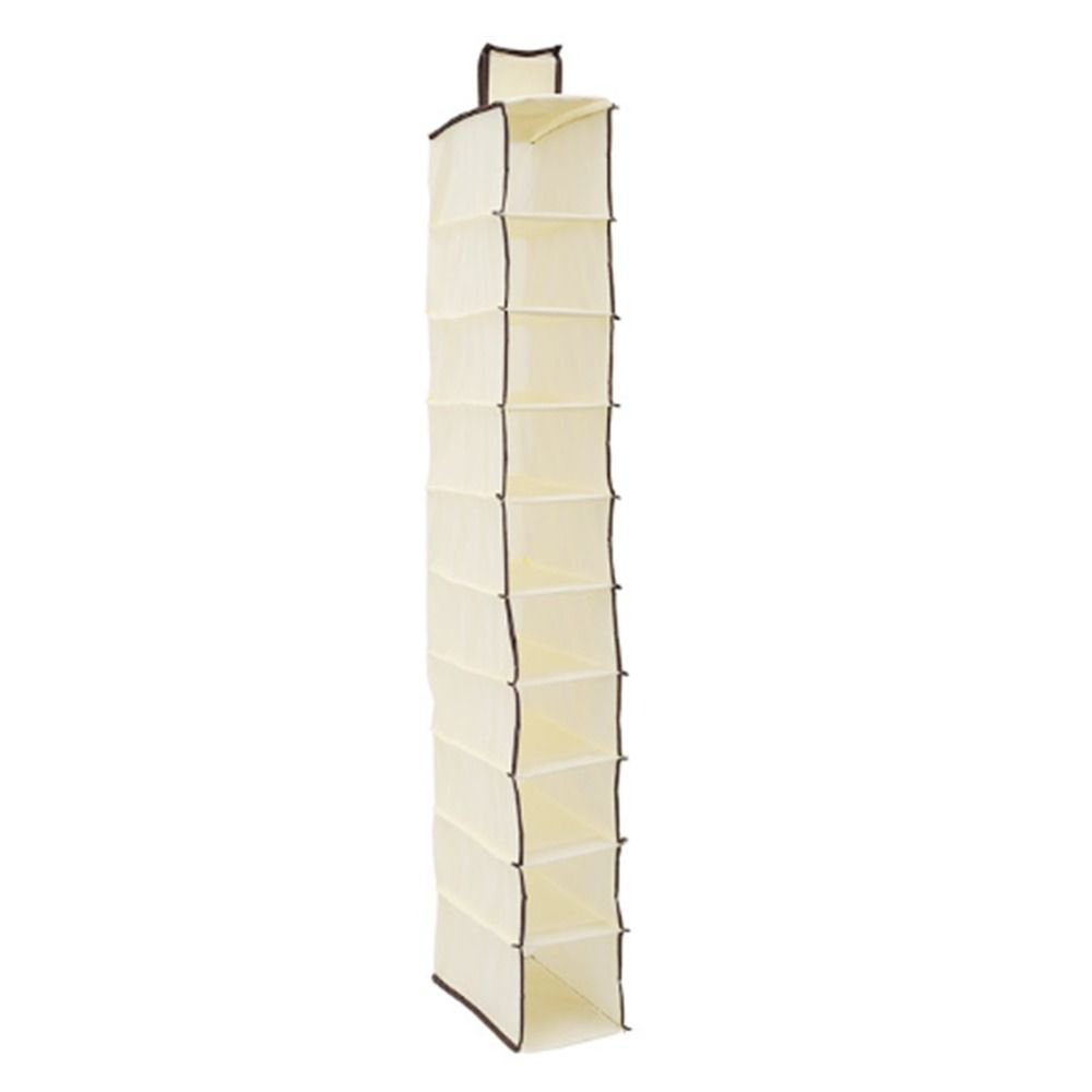 Non-woven 10 Layer Hanging Bag Clear Sundry Hanger Pouch Foldable Shoe Storage Rack  Men