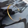Twist Splicing Gold Glossy C-Shaped Bracelet Titanium Steel Open Bracelet