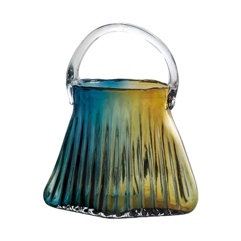 Verdickte Klare Glasvasen Handtaschenform Hülle Halten Blume Geeignet Für Haus Büro Dekoration Geburtstagsgeschenk