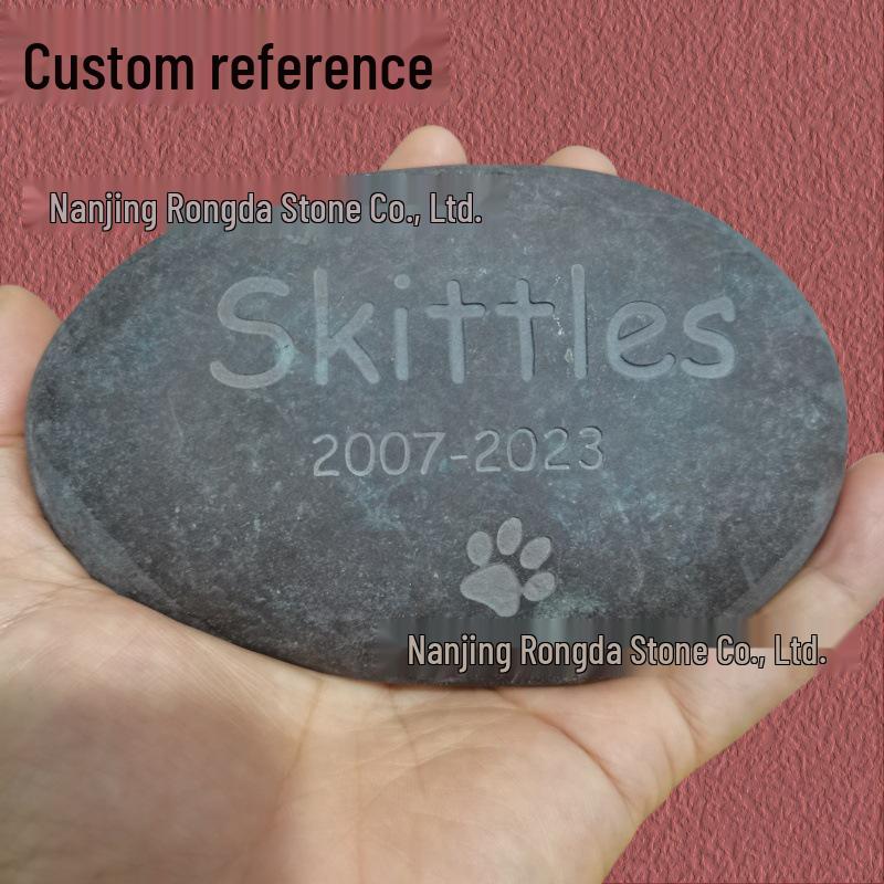 Cross-Border Pet Memorial Stone: Engraved Pebble for Dogs and Animals, Outdoor Use
