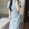2025 Elegant Chinese Pan Kou Cheongsam: Summer Long Dress with Modern Charm