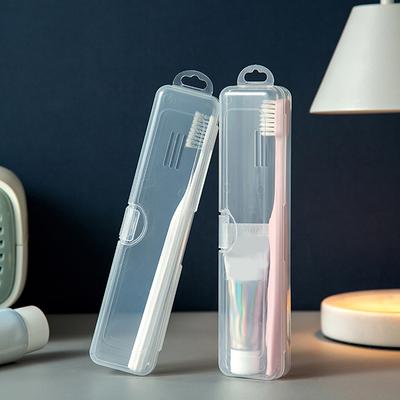 2Pcs Toothbrush Boxes Transparent Organizer Case Travel Portable Toothbrush Holder Plastic Toothpaste Box Storage Container