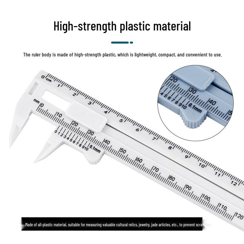 Double Scale Plastic Vernier Caliper - Student Mini Measurement Ruler
