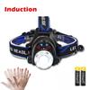T6 Led Headlamp Sensor Head Flashlight 3 Modes Zoom Torch Waterproof Super Bright Camping Lantern Powered By 2x18650 Batteries