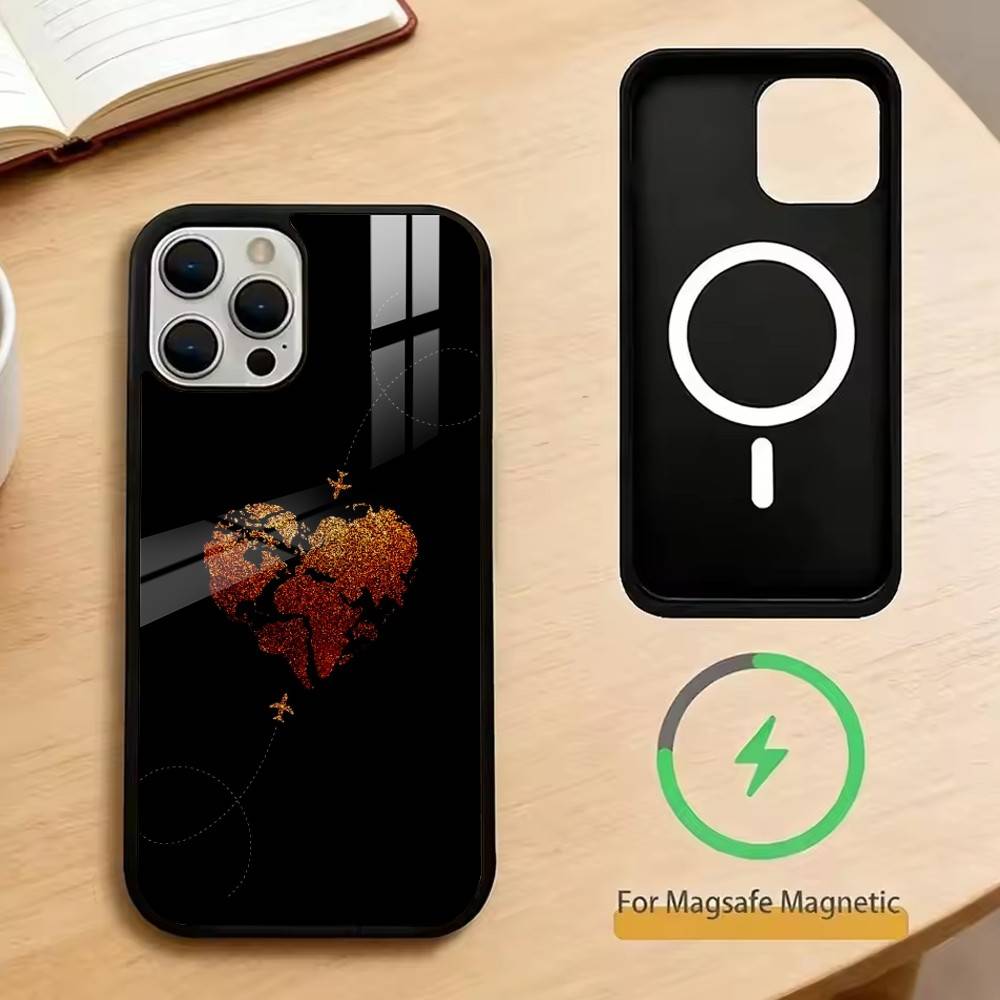 

Travel-Inspired Airplane Route Phone Case For iPhone17,16,15,14,13,12,11 Plus,Pro Magnetic with Magsafe Wireless Charging iPhone12mini