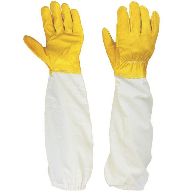 AEE2-1Pair Soft Hand, Straight Thumb Beekeeper Yellow Gloves