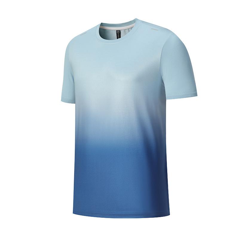 

Summer new short-sleeved T-shirt men s sports quick-drying sports top marathon running fitness training casual wear enlarge xxxl світло-синій колір