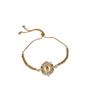 Geometrischer Zirkon Runder Anhänger Vintage Verstellbares Armband Für Frauen Geschenkideen